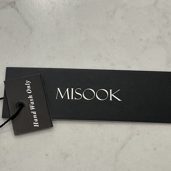 Misook NEW Zip Fly Wide Leg Pants Womens Large x 33" Blue Cotton Pockets Pleated - Picture 12 of 14